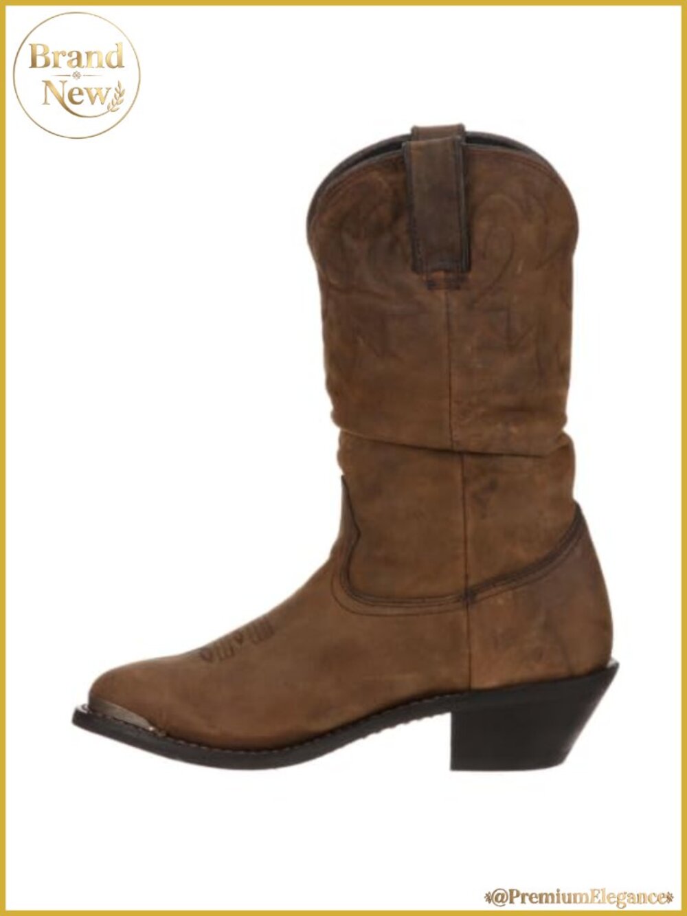 Full-Grain Leather Western Boot with Leather Wrapped Heel